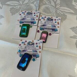 Dichroic Pendant Collection - Green, Pink, Blue  New